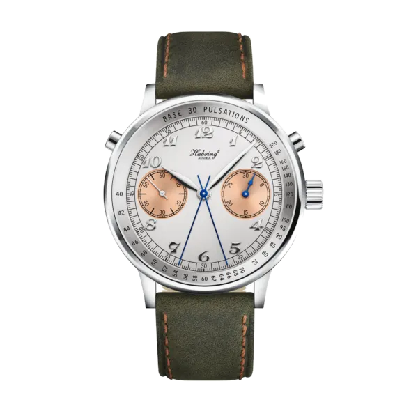 Habring² Doppel 38 Breguet, két központi kronográfmutatóval és pulzusmérő skálával.