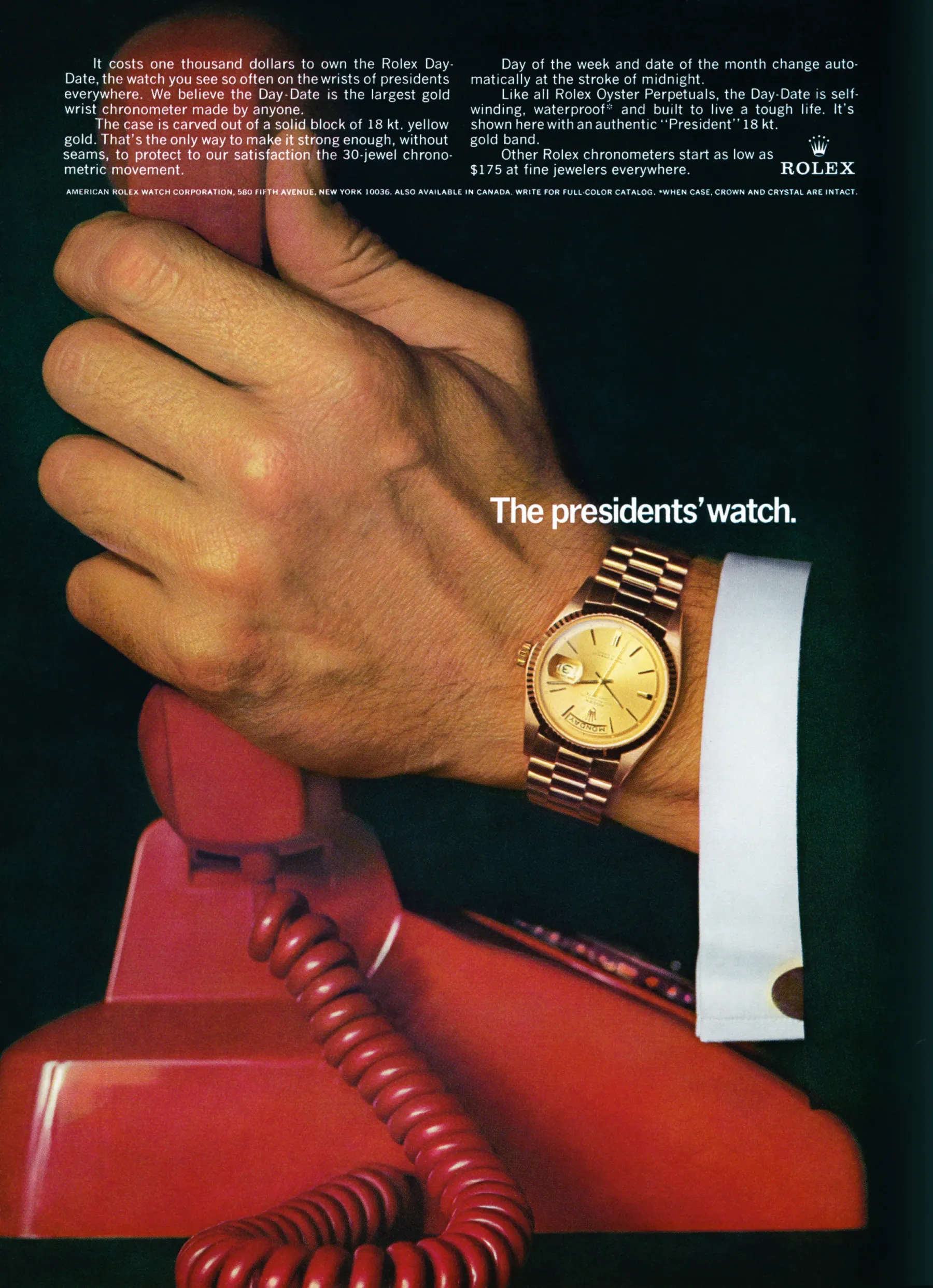 A Rolex 1967-es Presidents' Watch reklámja